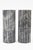 Modern Marble Ribbed Column Vases in Gray and White Veining Pair Of, Italy For Sale - Image 3 of 6