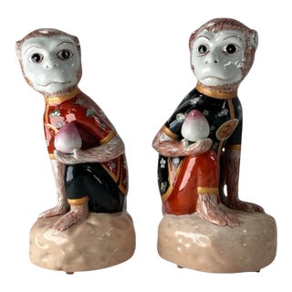 Pair Chinoiserie Monkeys For Sale