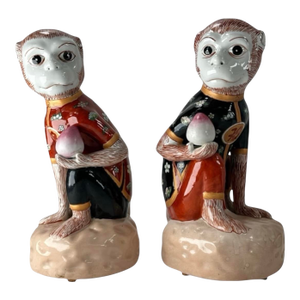 Pair Chinoiserie Monkeys