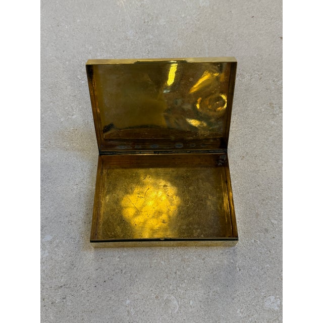 Mid-Century Italian Hammered Brass Box With Sliding Lid For Sale In Los Angeles - Image 6 of 6