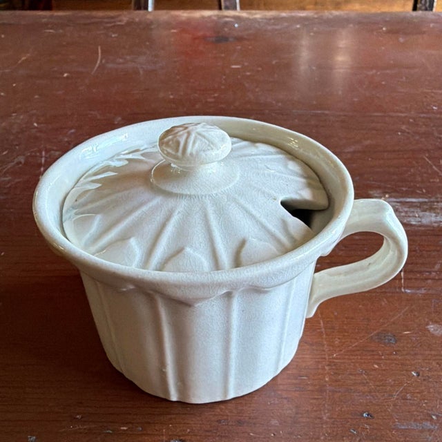 Antique Early 19th C. English Pearlware Fluted Lidded Mustard Pot C. 1800 For Sale - Image 14 of 18