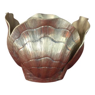 Solid Brass Shell Planter For Sale