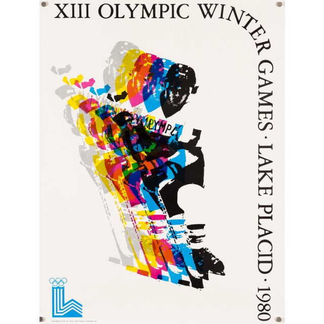 Lake Placid Ice Hockey Olympic Poster by Robert Madden, 1980 For Sale - Image 9 of 9