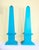 Wood Pair of Hand-Painted Solid Wood Decorative Obelisks – Vibrant Turquoise Color For Sale - Image 7 of 15