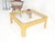 Blond Rattan Bamboo Rounded Corners Square Glass Top Coffee Table 1970's Frankl