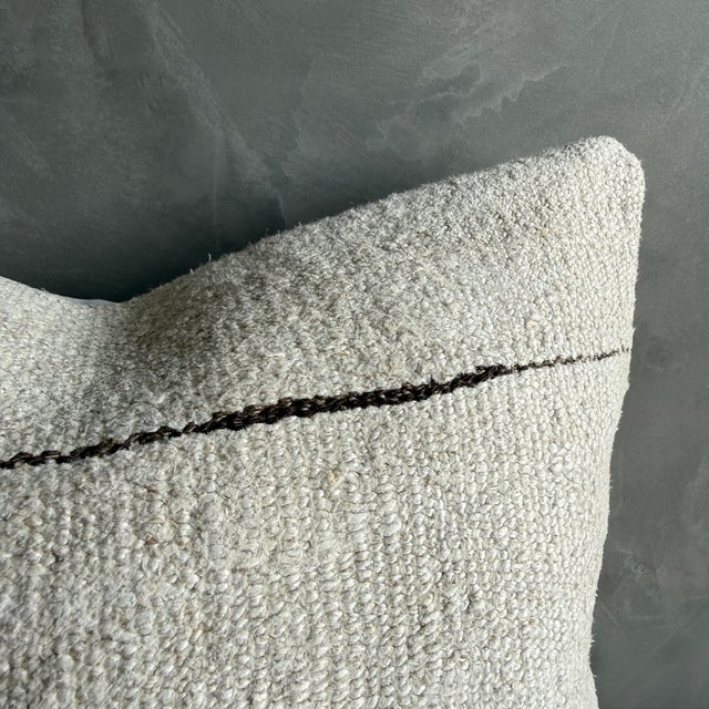 Vintage Rug Pillow Cover With Original Seams For Sale - Image 4 of 6