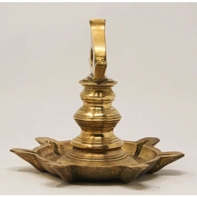 Brass Oil Lamp Traditional Temple Religious Asian Hindu Diya Art India 1900 For Sale - Image 9 of 13