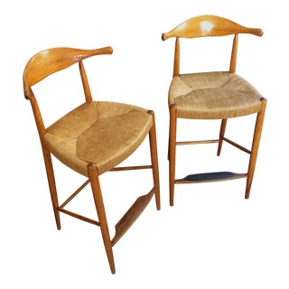 Mid-Century Danish Style Stools - A Pair For Sale