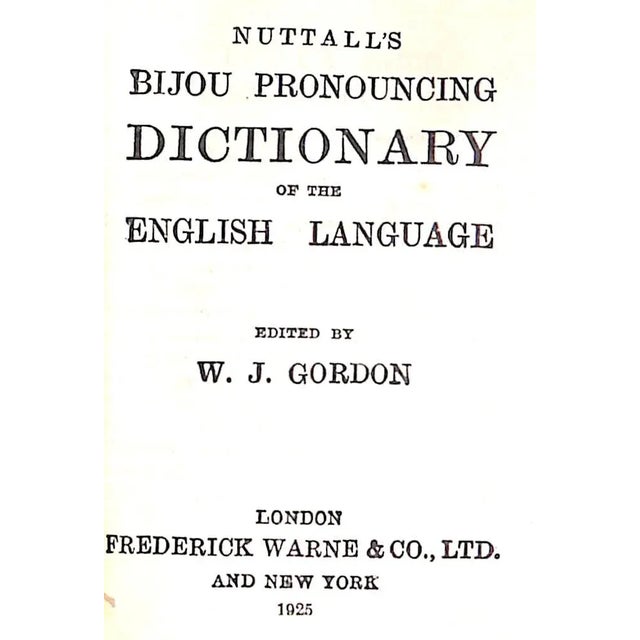 White Early 20th Century Gold-Tooled Leather Bound Miniature Dictionaries and Matching Atlas- Set of 6 For Sale - Image 8 of 12