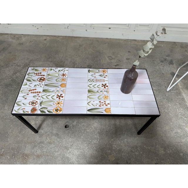 Roger Capron Coffee Table with Floral Motifs by Roger Capron, 1970s For Sale - Image 4 of 9