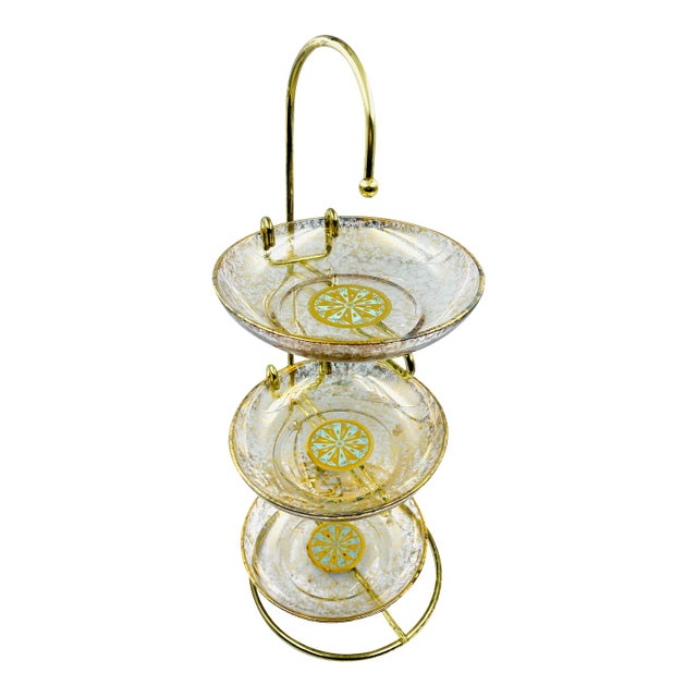 Vintage Georges Briard Gold Leaf Tower - 4 Piece Set For Sale