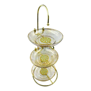 Vintage Georges Briard Gold Leaf Tower - 4 Piece Set