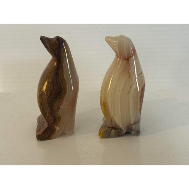 Vintage Hand-Carved Translucent Stone Penguin Figurines — Pair 2.25” Tall For Sale In Phoenix - Image 6 of 10