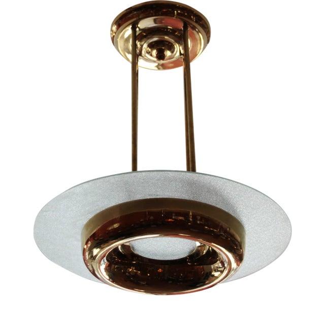 Art Deco Pendant Lamp by Henri Petitot for Maison Petitot, 1930s For Sale