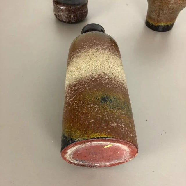 Ceramic Studio Pottery Vases by Elmar and Elke Kubicek, Germany, 1970s, Set of 3 For Sale - Image 10 of 18