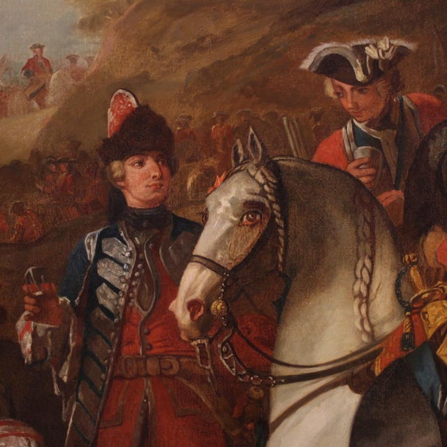 Mid 18th Century French Artist, Halt of the Mounted Grenadiers of the King's Guard, 1750, Oil on Canvas For Sale - Image 5 of 16