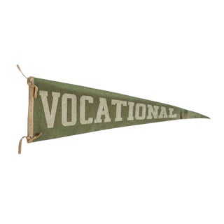 Vintage Vocational School Felt Flag Pennant For Sale