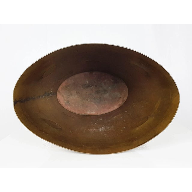 Mid-Century Italian Black Metal Engraved Brass and Ceramic Umbrella Stand, 1950s For Sale - Image 10 of 11