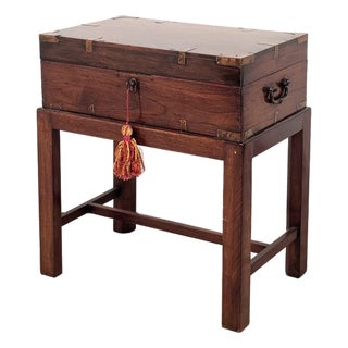 English 19th Century Brass Mounted Campaign Desk For Sale
