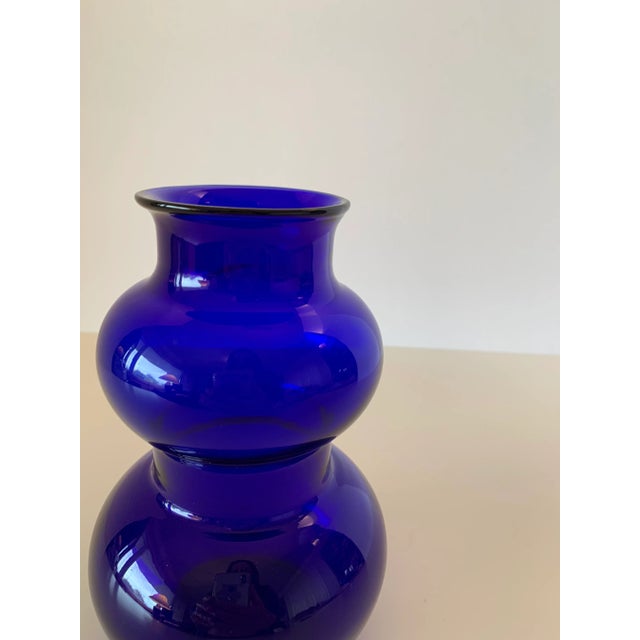 1970s European Cobalt Blue Vase For Sale - Image 4 of 5