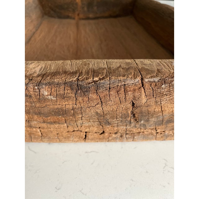 Antique French Hand-Hewn Wood Dough Trough For Sale - Image 4 of 12