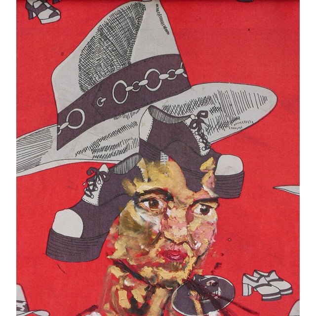 Jim Pirtle Red, Gray, and White Abstract Figurative Contemporary Painting of a Lady, 20th Century For Sale - Image 12 of 12