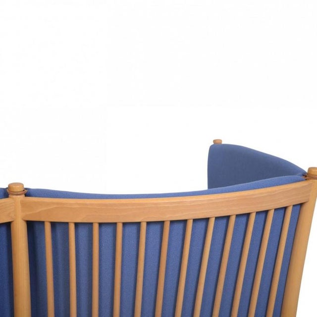 Spokeback Sofa in Blue Fabric by Børge Mogensen, 1994 For Sale - Image 11 of 17