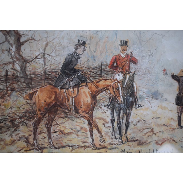 Fox Hunt Scene Watercolour by Finch Mason For Sale In New York - Image 6 of 7