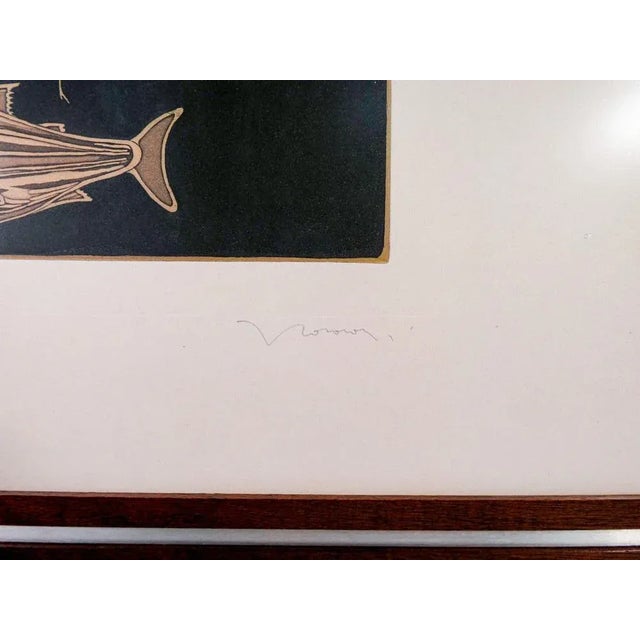 Dove and Fish Lithography by Francesco Casorati For Sale - Image 3 of 4