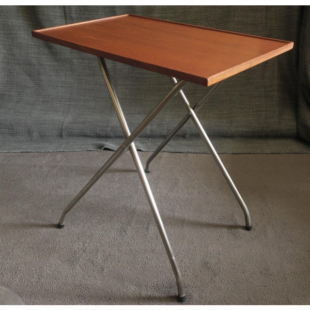 Danish Teak and Aluminium Adjustable Side Table, 1960s For Sale - Image 14 of 15