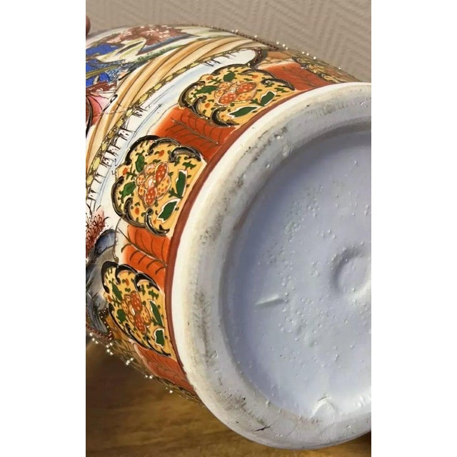 Large Asian Porcelain Vase with Lively Scenes, 1930s For Sale - Image 3 of 4