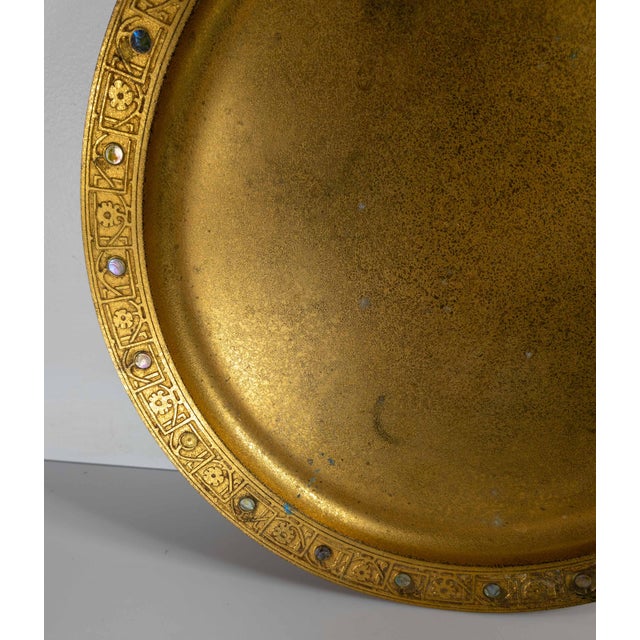 Metal 20th Century Tiffany Studios New York City Bronze Dore Charger Plate For Sale - Image 7 of 14