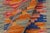 Textile Boho Chic Turkish Kilim Blue Beige Hand-Woven Wool Rug For Sale - Image 7 of 9