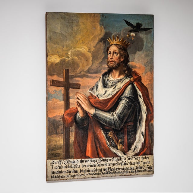 Saint Oswald of England, 18th Century, Oil Painting For Sale - Image 3 of 7