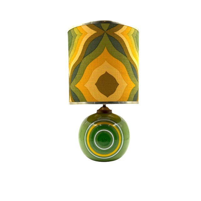 Space Age Green Ceramic Table Lamp, Italy 1960s For Sale - Image 9 of 15