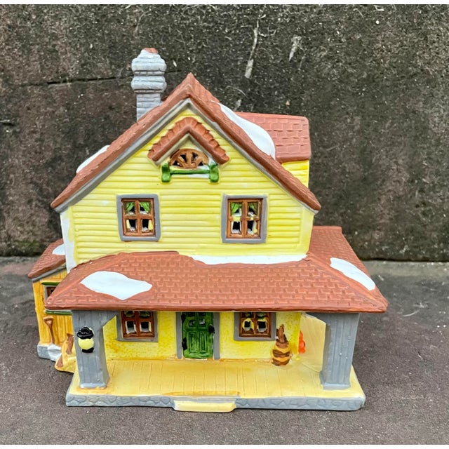 Vintage Lighted Porcelain Farmhouse With Snow For Sale - Image 13 of 13