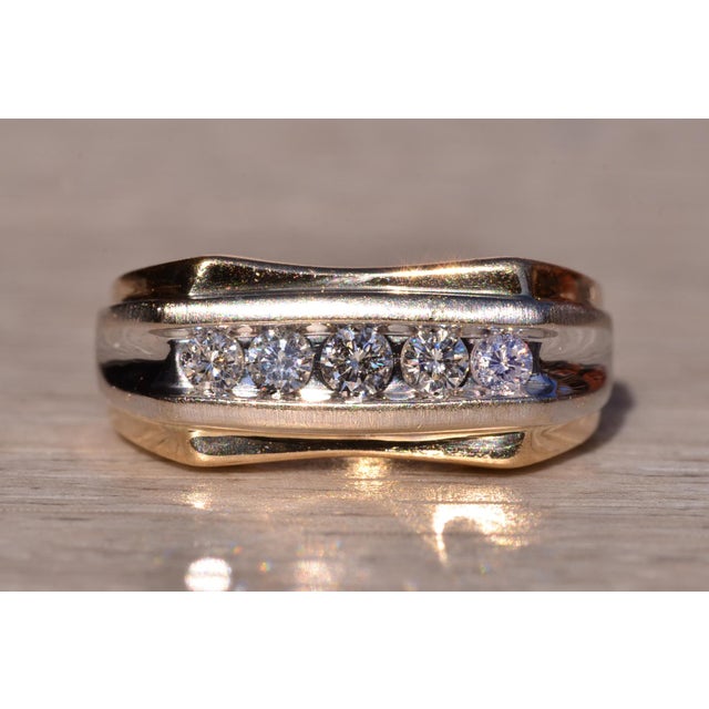 The 103rd Street: Gentleman's Two Tone Diamond Ring For Sale - Image 9 of 11