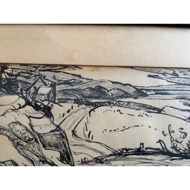 Original Early Mid Century Landscape Ink Drawings by Listed Artist Hesill Boultbee - Signed For Sale - Image 16 of 17