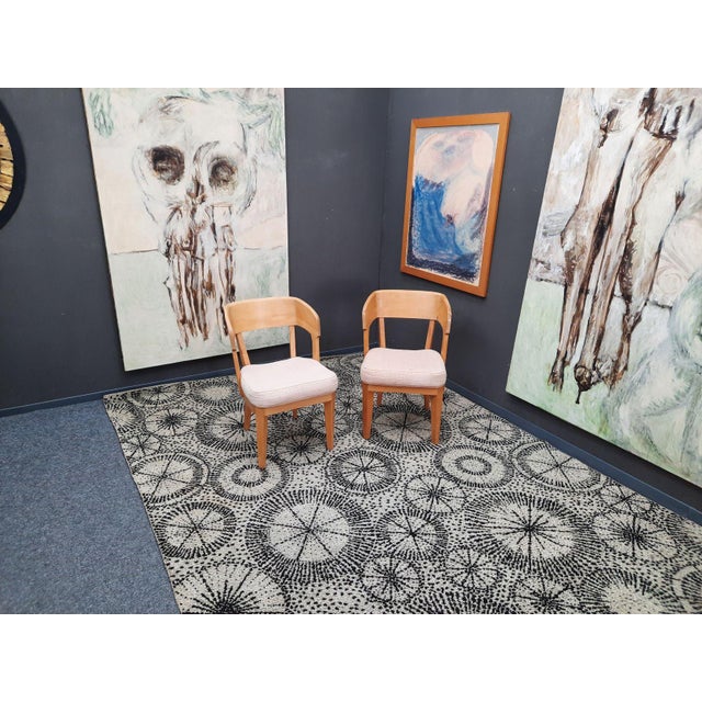 Rare chairs by Felix Kayser, crafted from solid birch wood. Manufactured by Schiller Möbel Stuttgart-Bad Cannstatt. In...