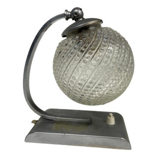 Art Deco Table Lamp in Inlaid Glass, 1930s For Sale