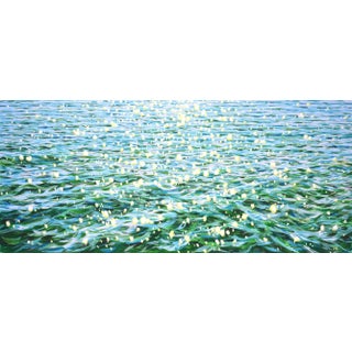 "Glare in Emerald Water." Original Contemporary Painting For Sale