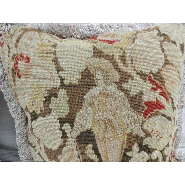Brown Tan and Brown Tapestry Decorative Square Pillows - Set of 2 For Sale - Image 8 of 11