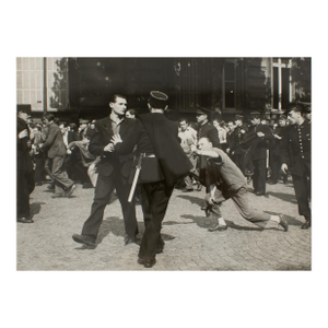 Associated Press Paris, Demonstration on BLVD St Germain, Silver Gelatin Black and White Photography, 1947