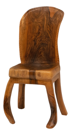 Organic Wabi Sabi Sculptural Walnut Side Chair from Pierre Decorse