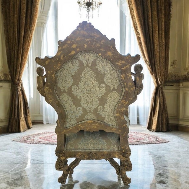 Metal Louis XV French Italian Rococo Armchairs Chairs- Set of 2 For Sale - Image 7 of 12