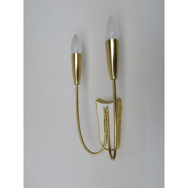 Italian Brass Wall Lights, 1950s, Set of 2 For Sale - Image 10 of 14