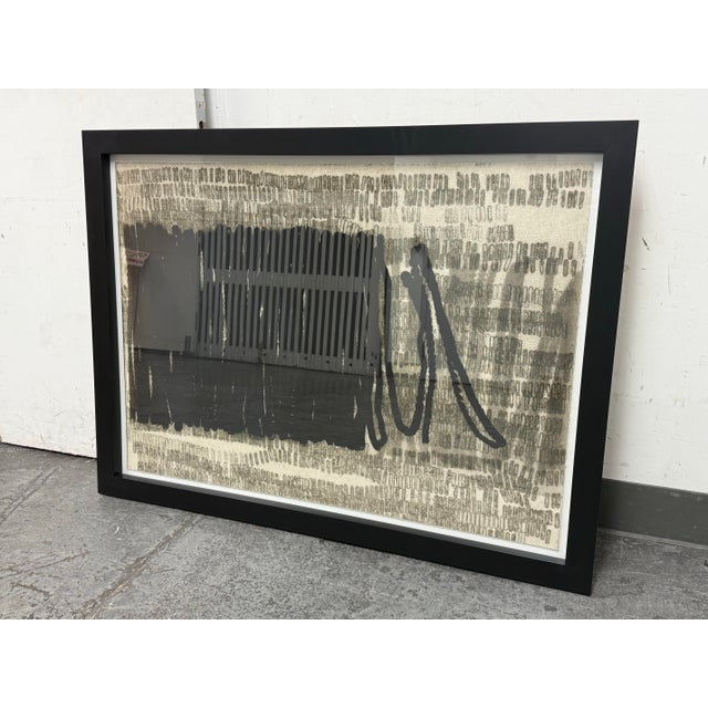 Abstract Elvia Perrin for Crate & Barrel Framed "Drawn Straws" For Sale - Image 3 of 12