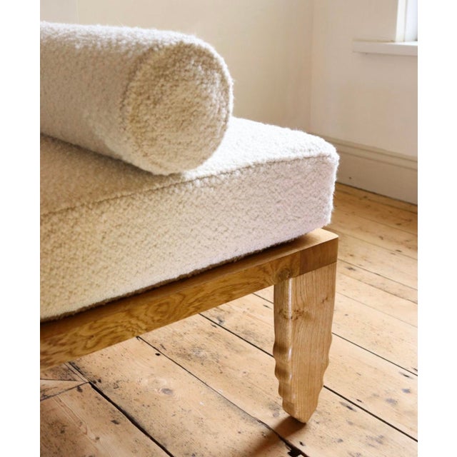 Contemporary Shark Daybed in Oak and Cream Bouclé by Fosfeen For Sale - Image 3 of 5