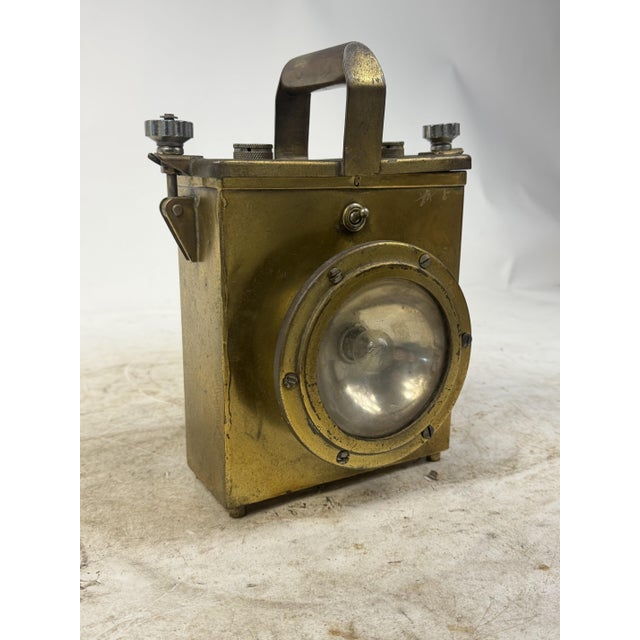 Beautiful portable bronze naval lantern from the early 1930s. An excellent decorative item and collector's item.