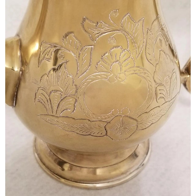 Silver Vintage e.p.n.s. England Floral Etched Silver Coffee Pot For Sale - Image 8 of 10